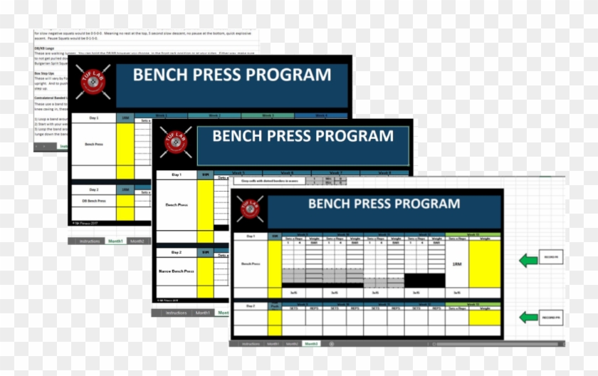 Bench Press Training Template $ - Kidsstoppress Clipart