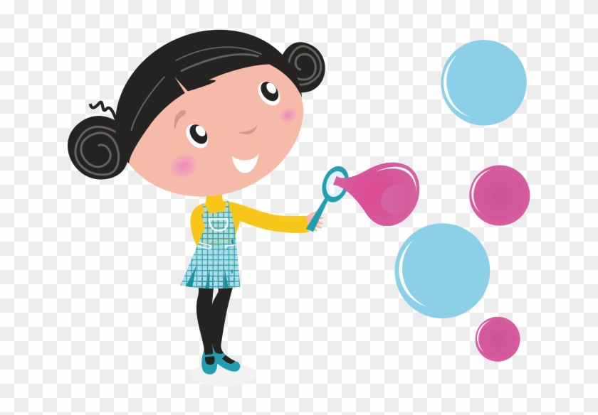 Divertido Vinilo Decorativo De Niña Haciendo Pompas - Drawing Of A Girl Blowing Bubbles Clipart #4977610