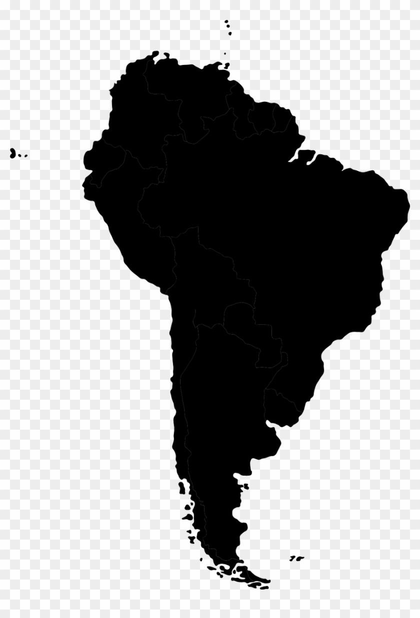 South America Map Black Clipart #4977799