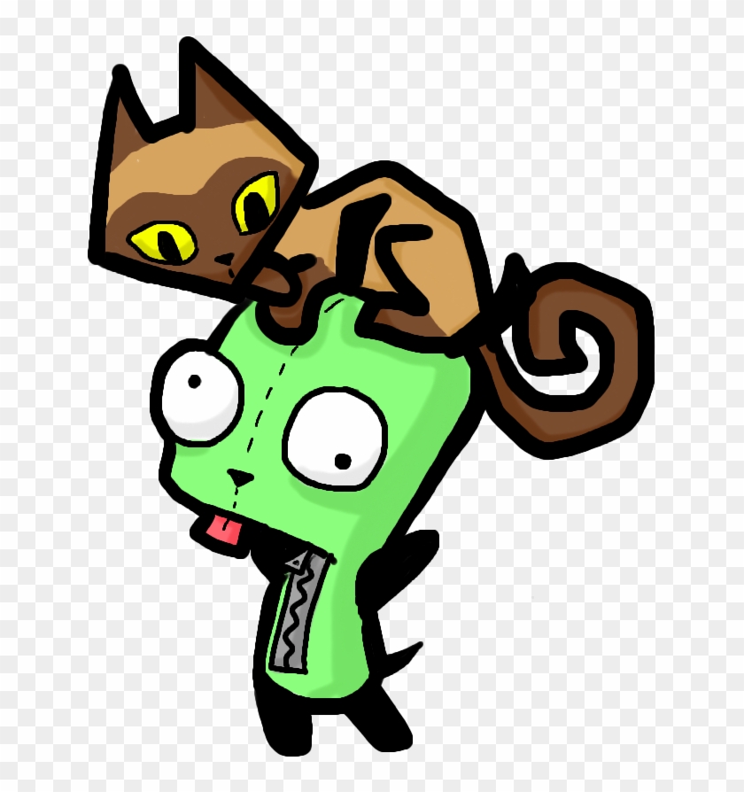 #invaderzim #gir #cat #zim #alien #robot #dog #cute - Cartoon Clipart #4978374