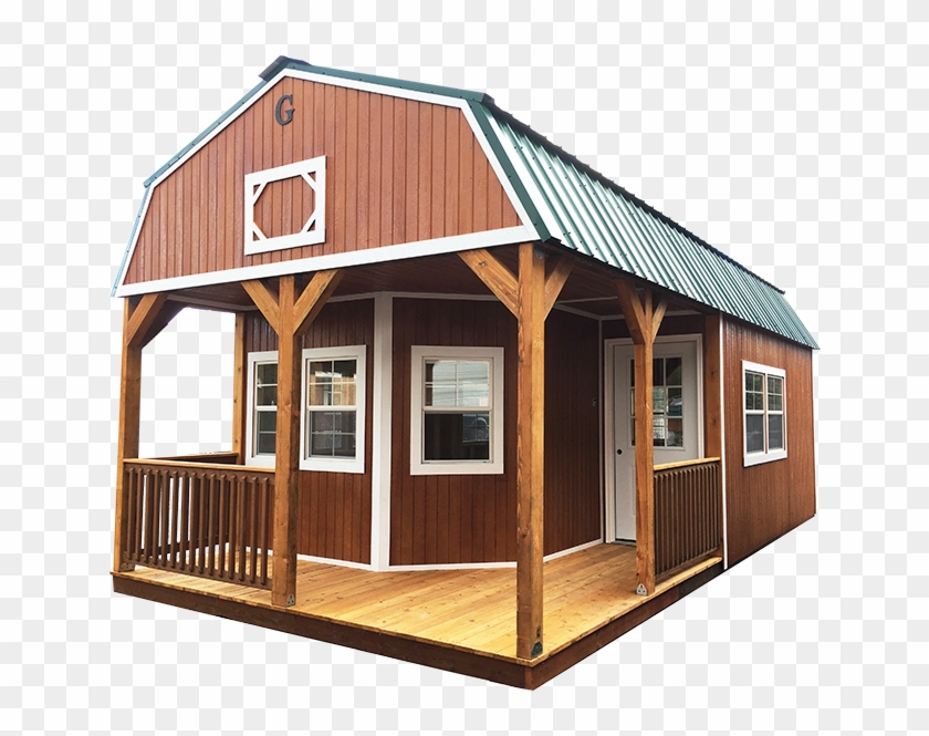 Wraparound Porch Lofted Barn Cabin - Portable Building With Porch Clipart