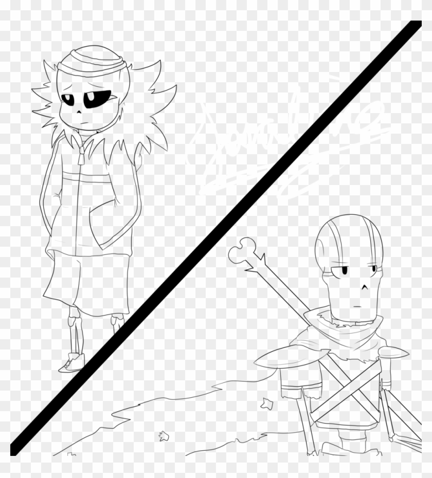 Sans Lineart - Line Art Clipart