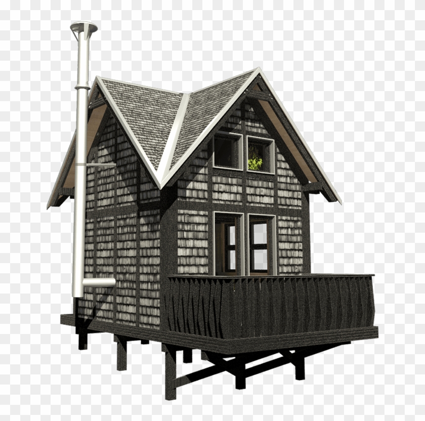 Small Cottage Plans With Loft And Porch - Cottage Png Clipart #4980486