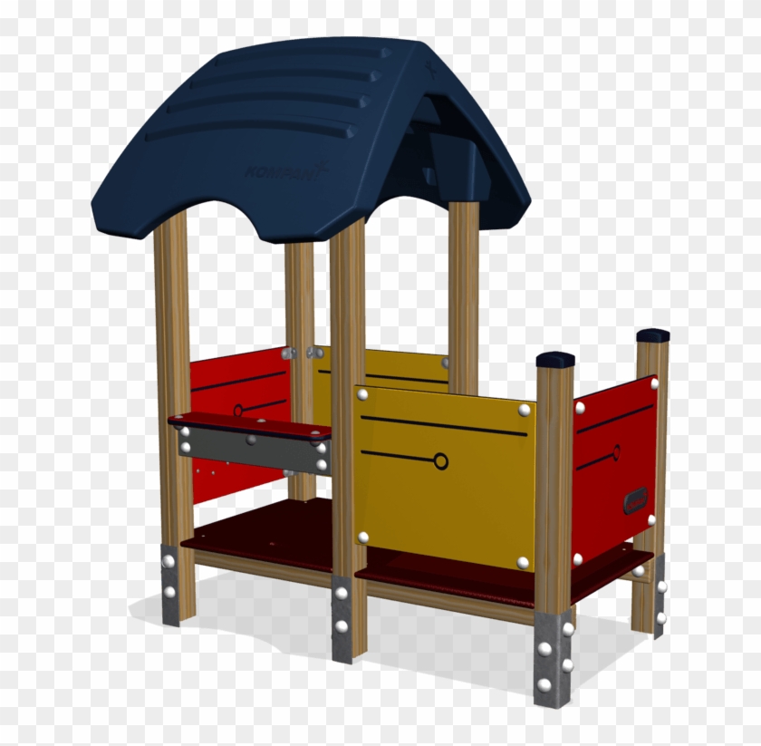 Playhouse With Porch, Wood Post And Plywood Floor - Playground Clipart