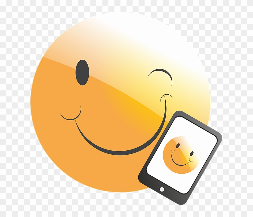 Mobile Phone, Smartphone, Phone, Emoticon, Smiley - Mobile Smiley Clipart #4980648