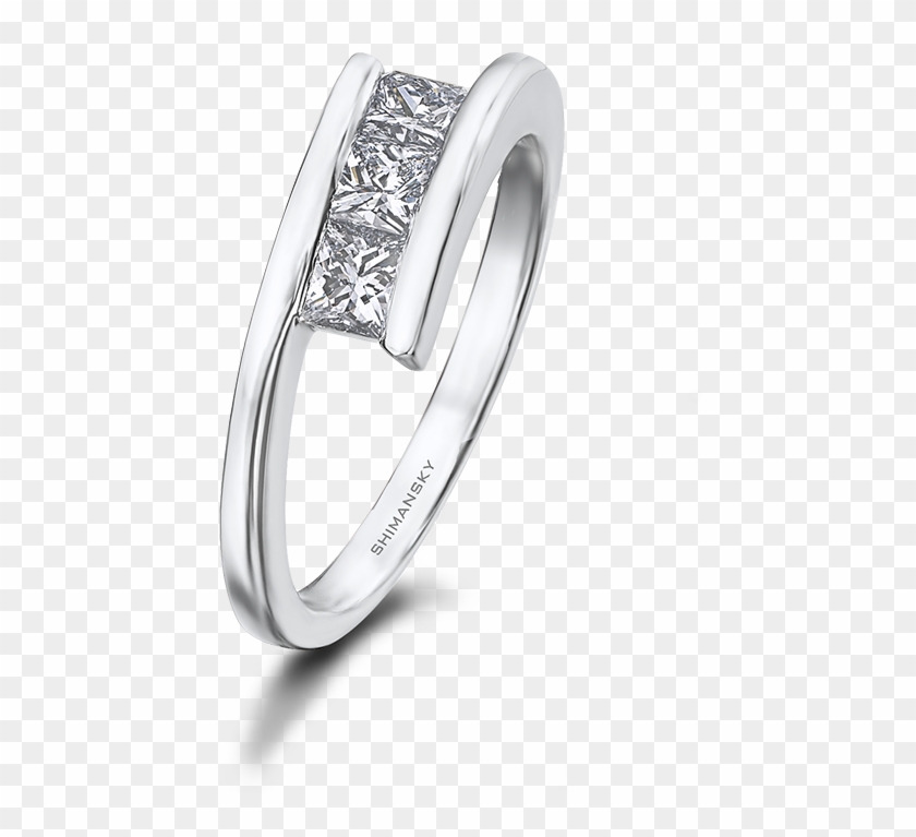 Shimansky My Girl 3 Stone Overlap Ring - Shimansky 3 Stone Diamond Ring Clipart