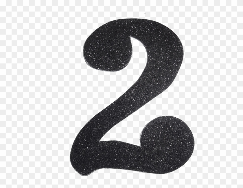 Black Glitter Number 2 Clipart