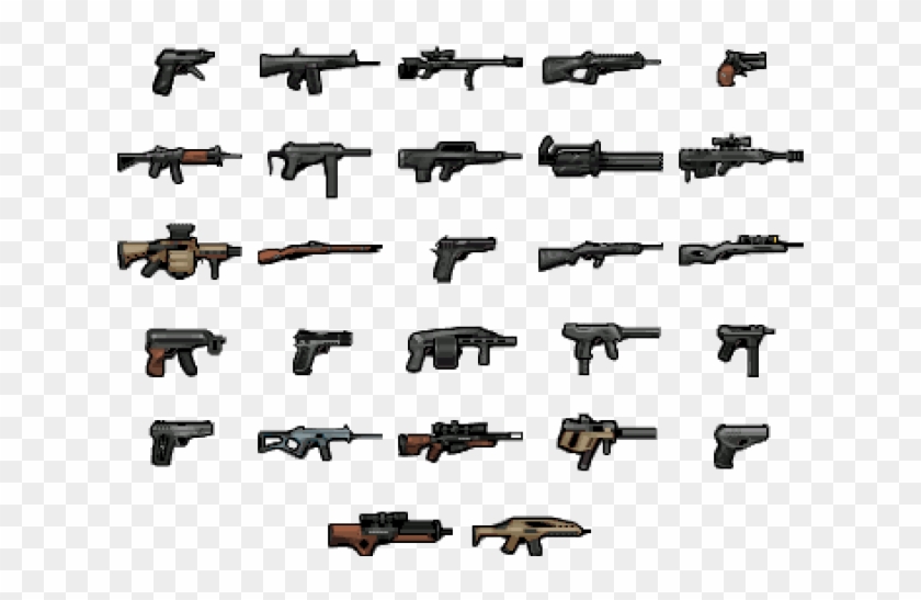 Drawn Gun Pixel Art - Gun Sprite Pixel Art Clipart