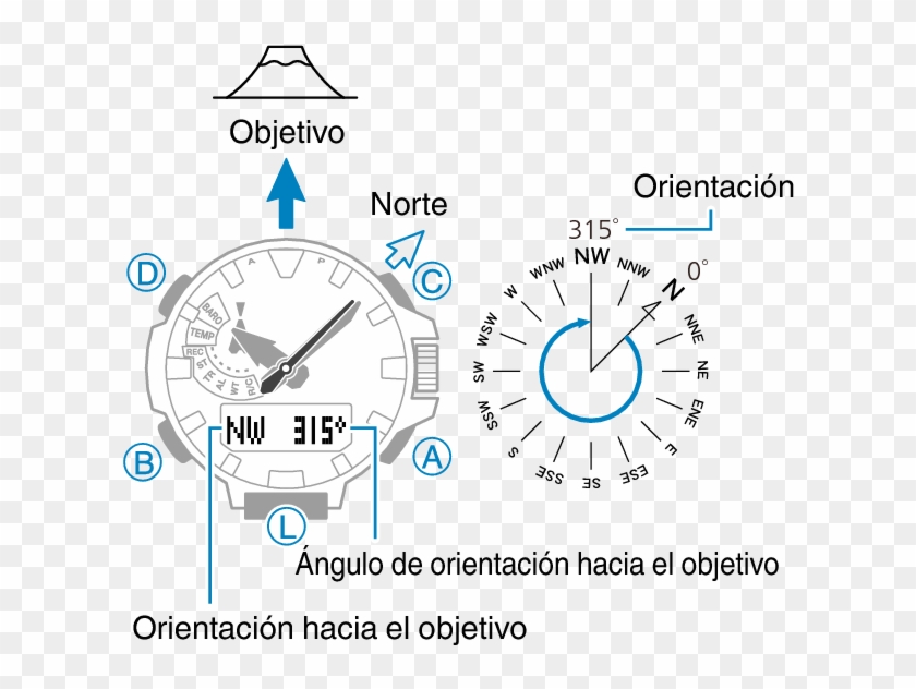 Interpretacion De Una Brujula Clipart