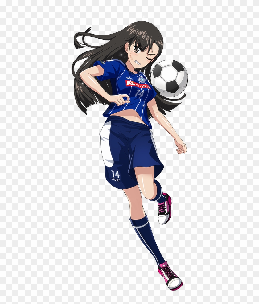 Black Hair Football Football Uniform Girls Und Panzer - Anime Girl Playing Soccer Clipart #4983845