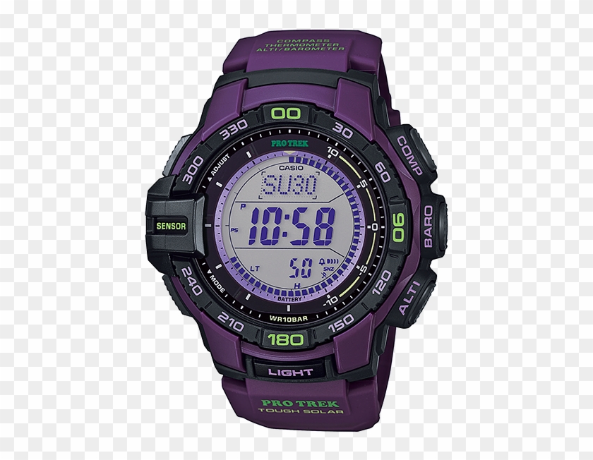 Casio Protrek Prg270 Caucho Morado Altímetro Barómetro - Prg 270 6adr Clipart