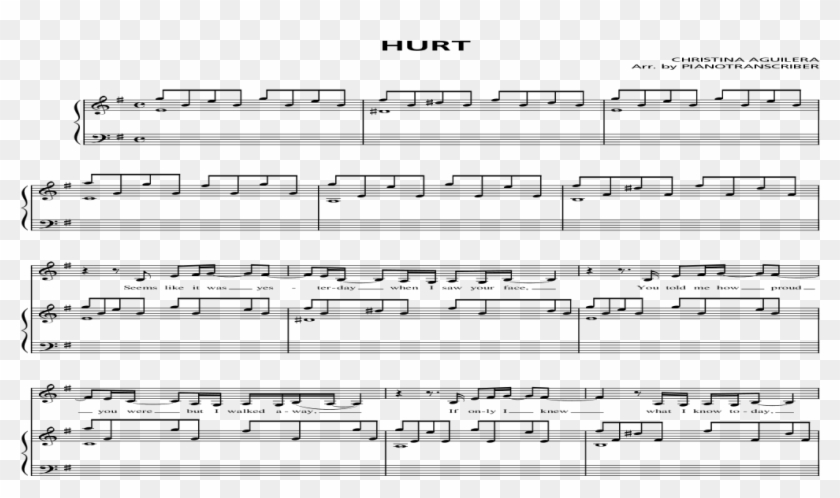 Piano] Christina Aguilera - Mountain Goats Sheet Music Clipart