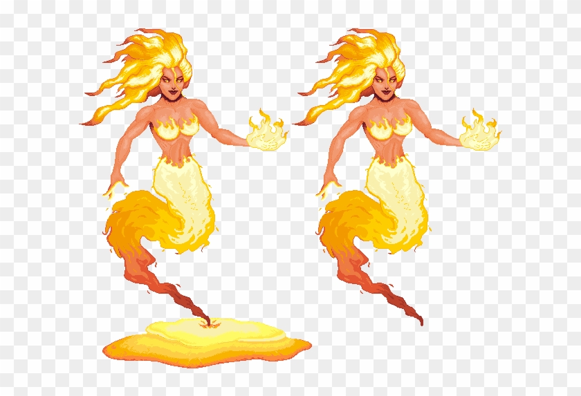 Flame Elemental Pixel Art Clipart