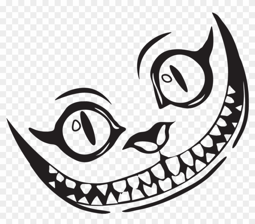 Temporary Cheshire Cat Grin Sticker Inspiration - Draw Cheshire Cat Face Clipart