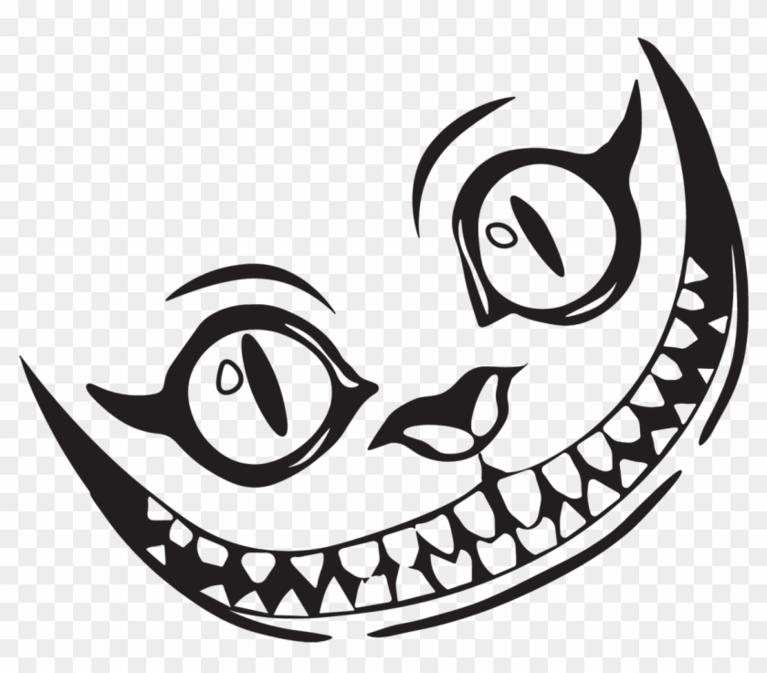 Temporary Cheshire Cat Grin Sticker Inspiration - Draw Cheshire Cat Face Clipart #4985886