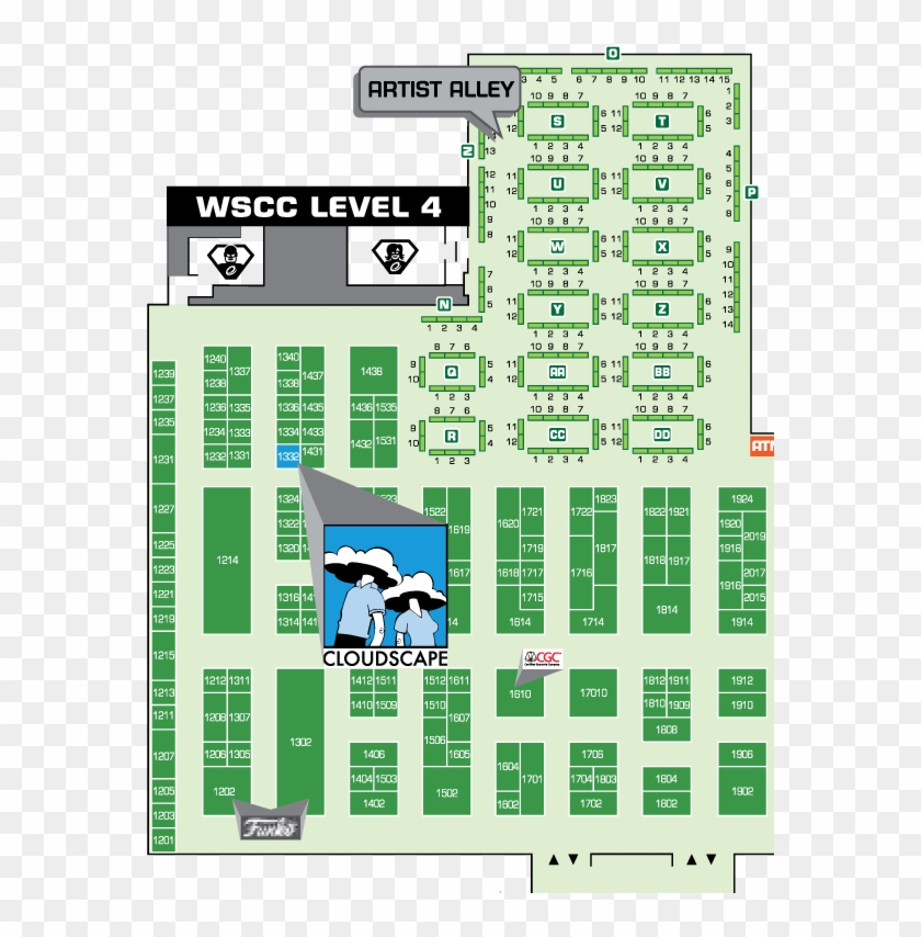 Emerald City Png , Png Download - Emerald City Comic Con Artist Alley Map Clipart