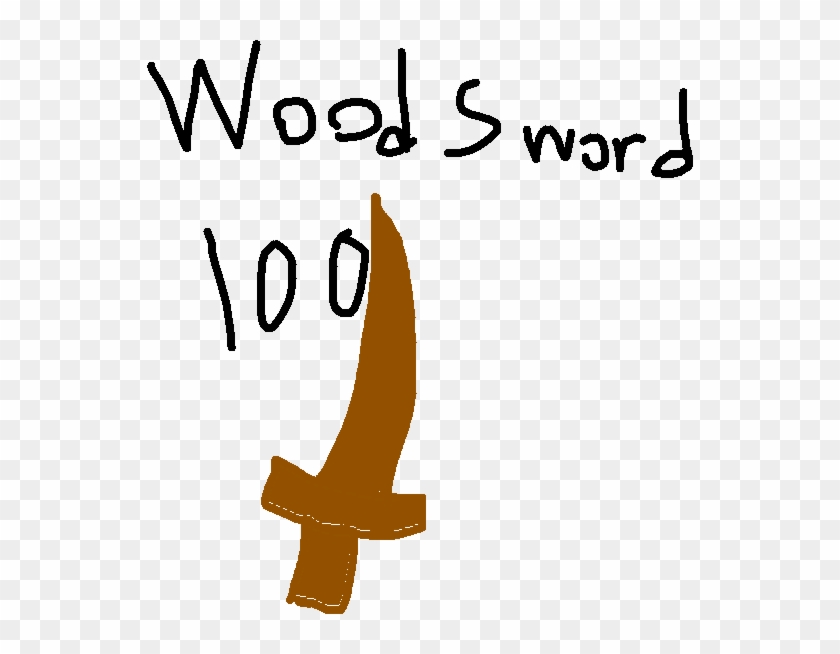 Wooden Sword - Drawing Clipart #4986964