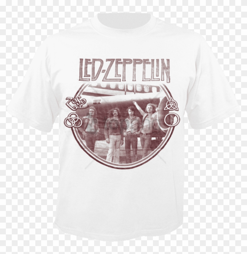 Free Png Led Zeppelin Poster Flag Airplane Photo Tapestry - Guess Printed White Shirt Clipart