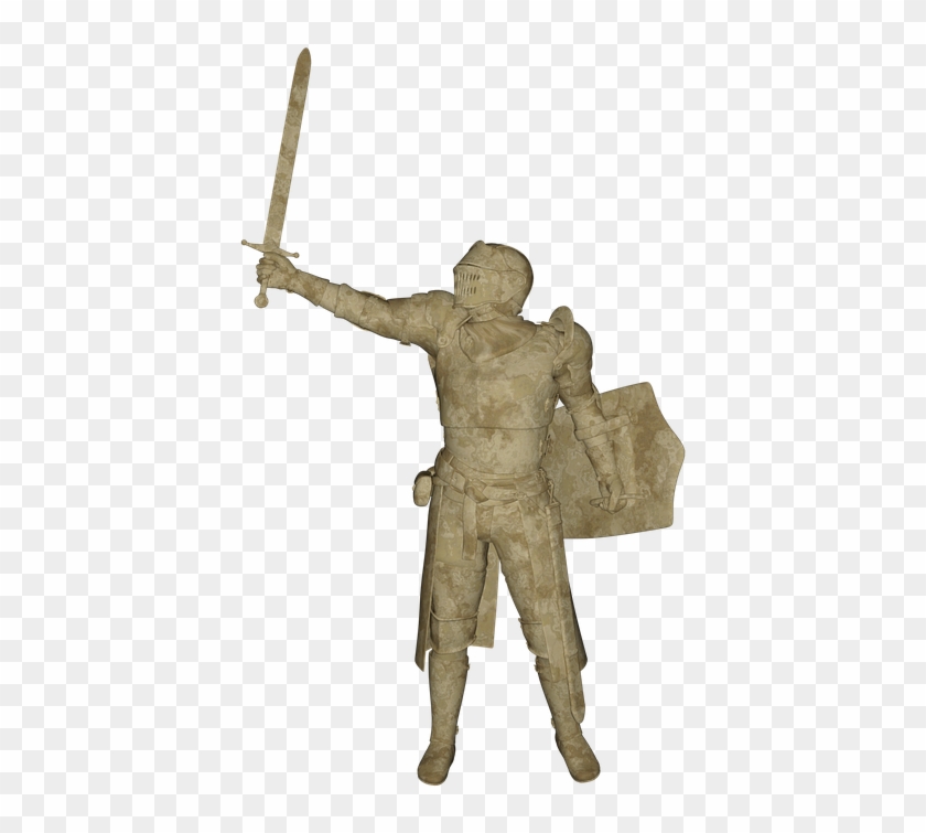 Man Knight Stone Armor Middle Ages Sword Warrior - Caballero De Piedra Clipart #4989250