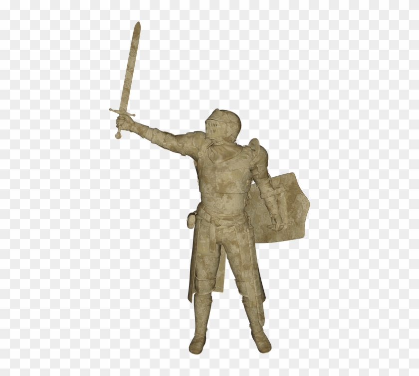 Man Knight Stone Armor Middle Ages Sword Warrior - Caballero De Piedra Clipart