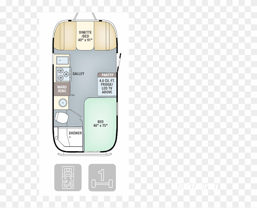 Fl Floorplan 2019 Airstream Flying Cloud Davie, - Smartphone Clipart #4989632