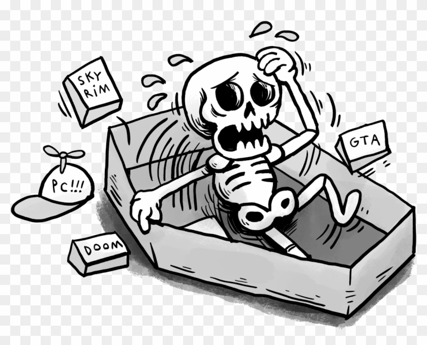 Some Of These Games We've Had In Production For Longer - Cartoon Of Skull Dead Computer Clipart