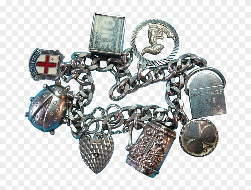Vintage Georg Jensen Singed Sterling Silver Charm Bracelet - Body Jewelry Clipart #4990136