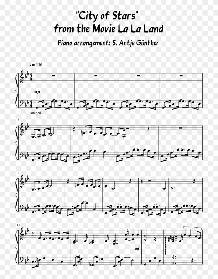 City Of Stars - Sheet Music Clipart