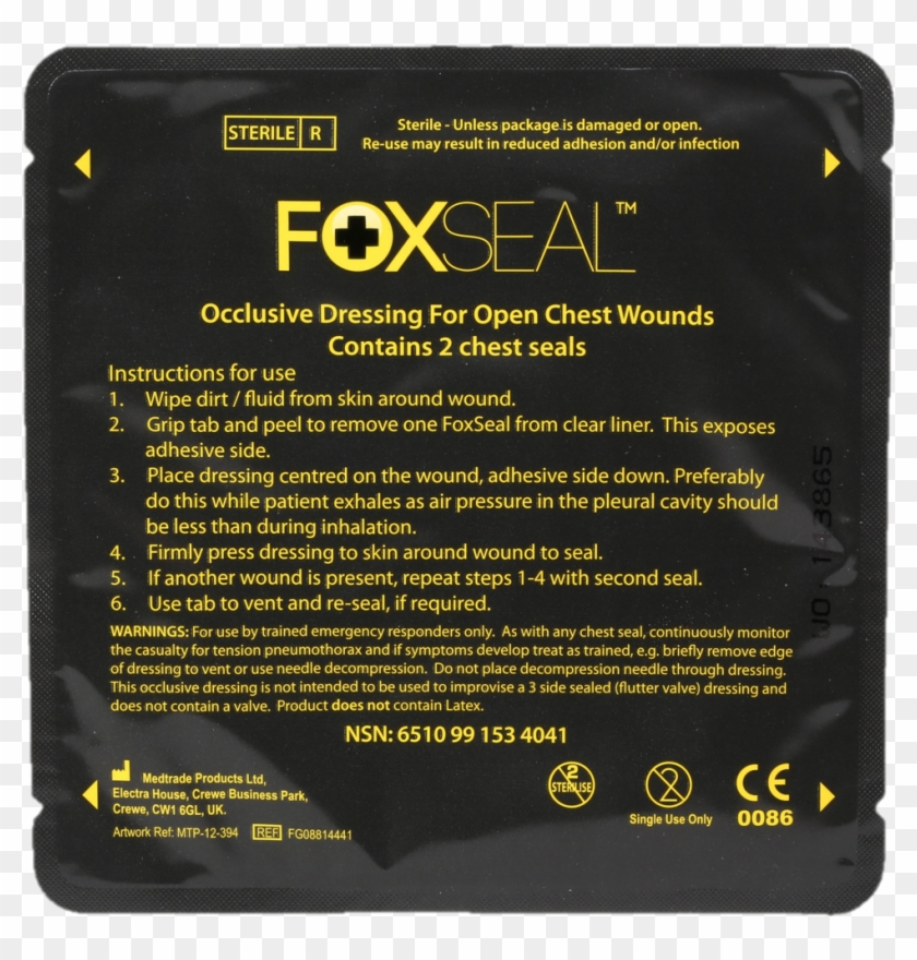 Foxseal Occulsive Chest Seals - Commemorative Plaque Clipart #4990567