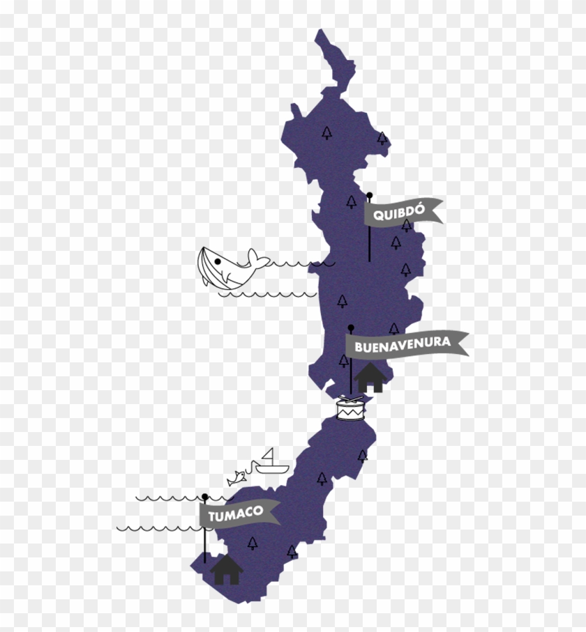 Pacífico - Mapa Region Pacifica De Colombia Clipart #4990632