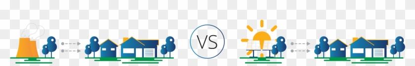 Nuclear Power Vs Solar Power Llustration Clipart