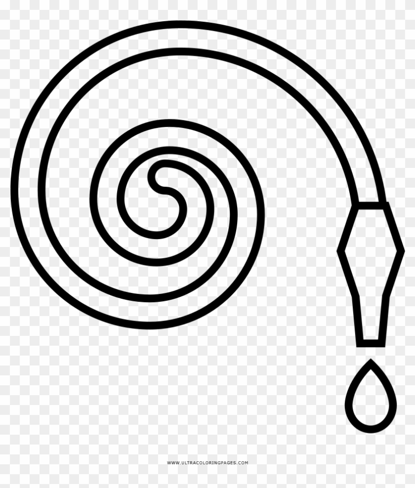 Water Hose Coloring Page - Line Art Clipart