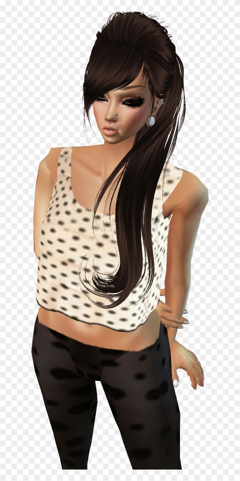 Ciara's Wearing, A Ripped Sleaved Sweater,booty Short's,stocking's - Girl Clipart #4994801