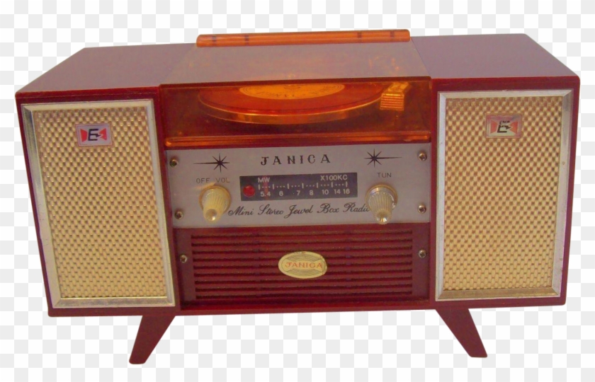 Vintage Janica Lucite Mini Stereo Jewel Box Radio 1960s - Sideboard Clipart