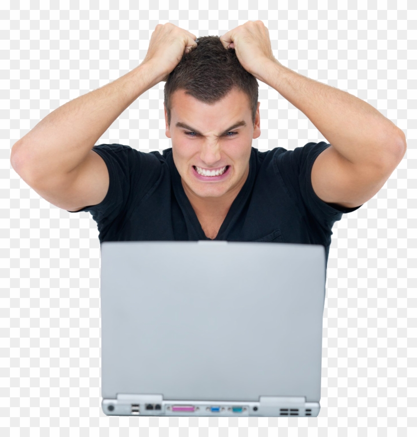 Social Media Frustration - Frustrated Man Clipart
