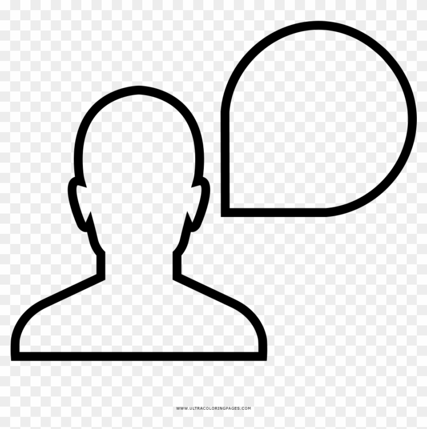 User Speech Bubble Coloring Page - Line Art Clipart #4997247