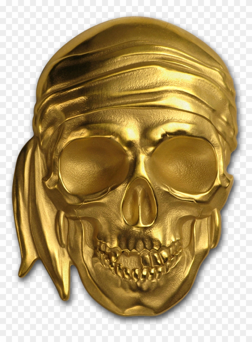 Buy 2018 Palau 1 Oz Gold Blackbeard Pirate Skull Coin - Skull Clipart #4997340