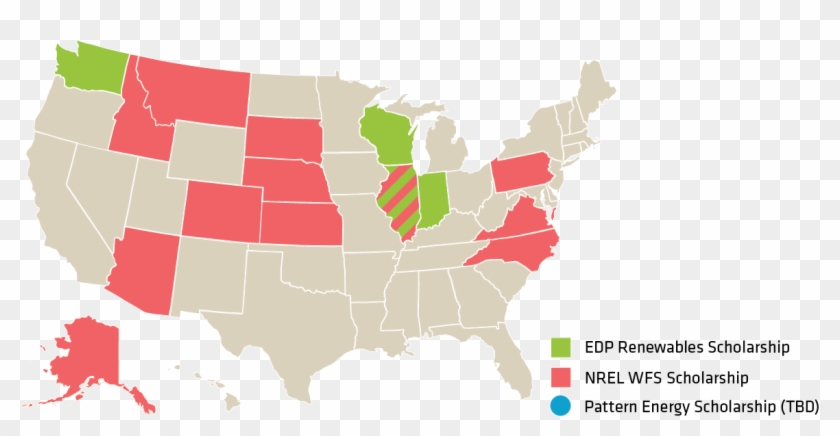 Scholarship Locations - 2016 Presidential Election Map Clipart #4998576