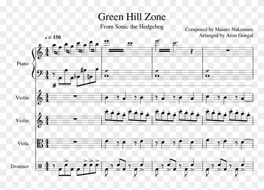 Green Hill Zone Sheet Music Composed By Composed By - Sheet Music Clipart