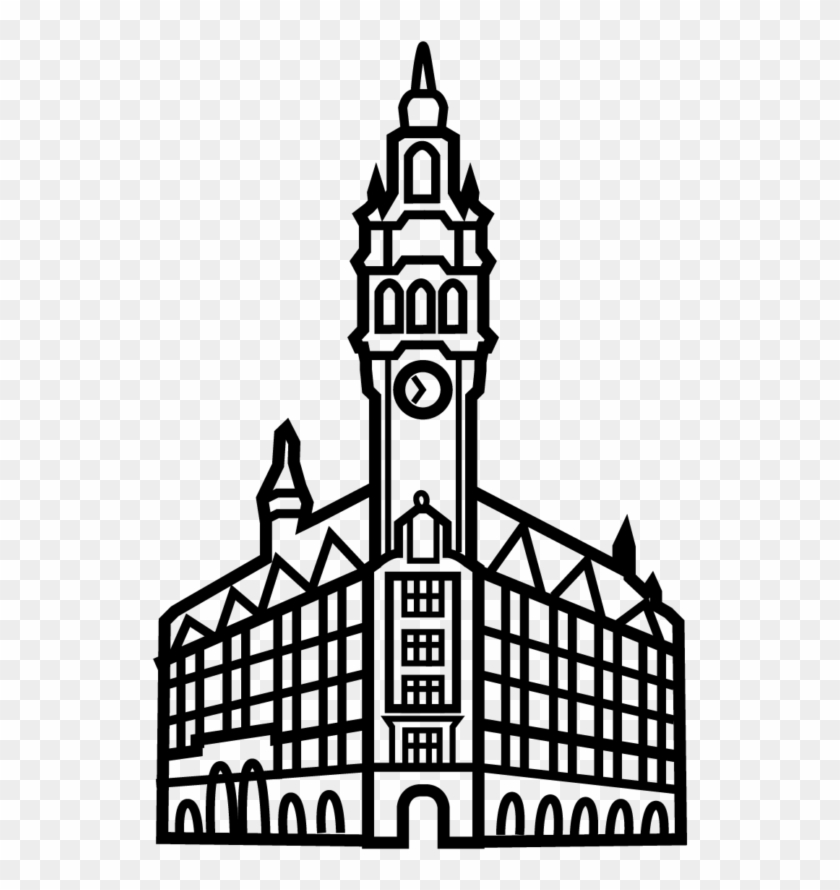Lille Clock Tower - Clock Tower Clipart #4999263