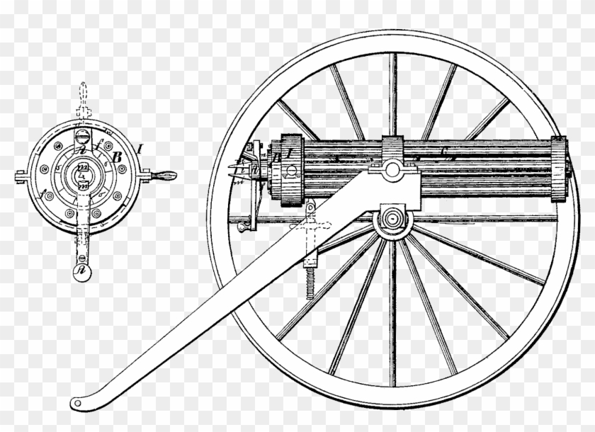 Ripley Gun Patent Img - Gatling Gun Clipart #4999448