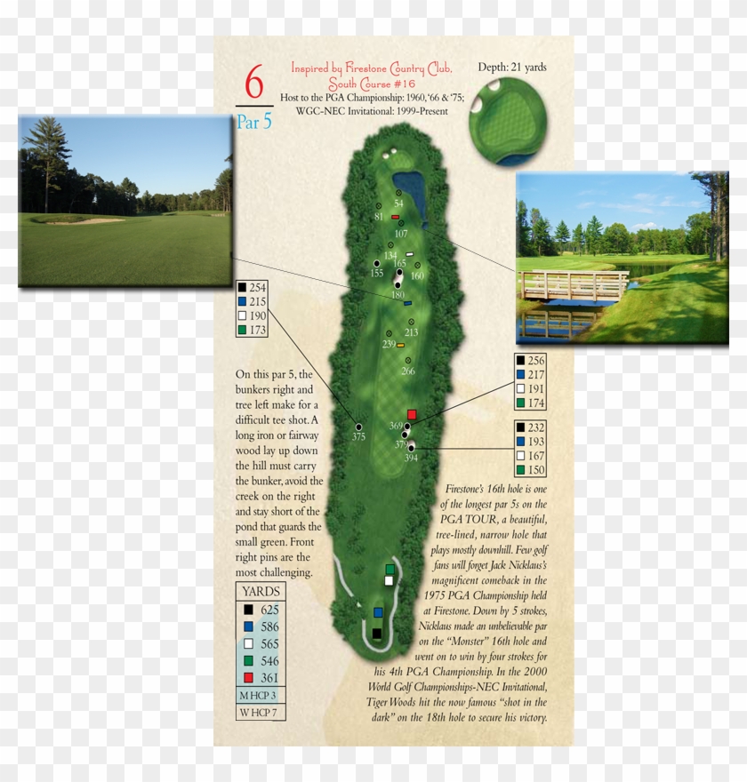 16th Hole Par-5 Firestone Country Club - Firestone Golf Club Hole By Hole Clipart #4999600