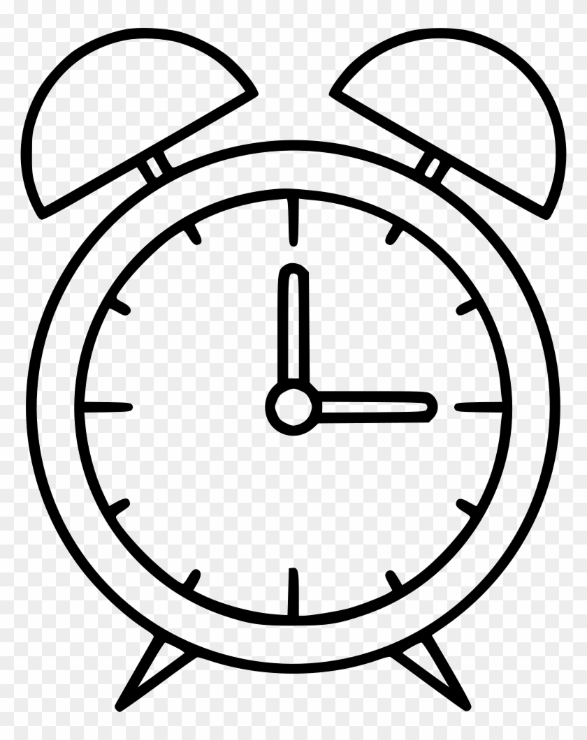 Alarm Svg Png - Alarm Clock Line Art Png Clipart #4999958