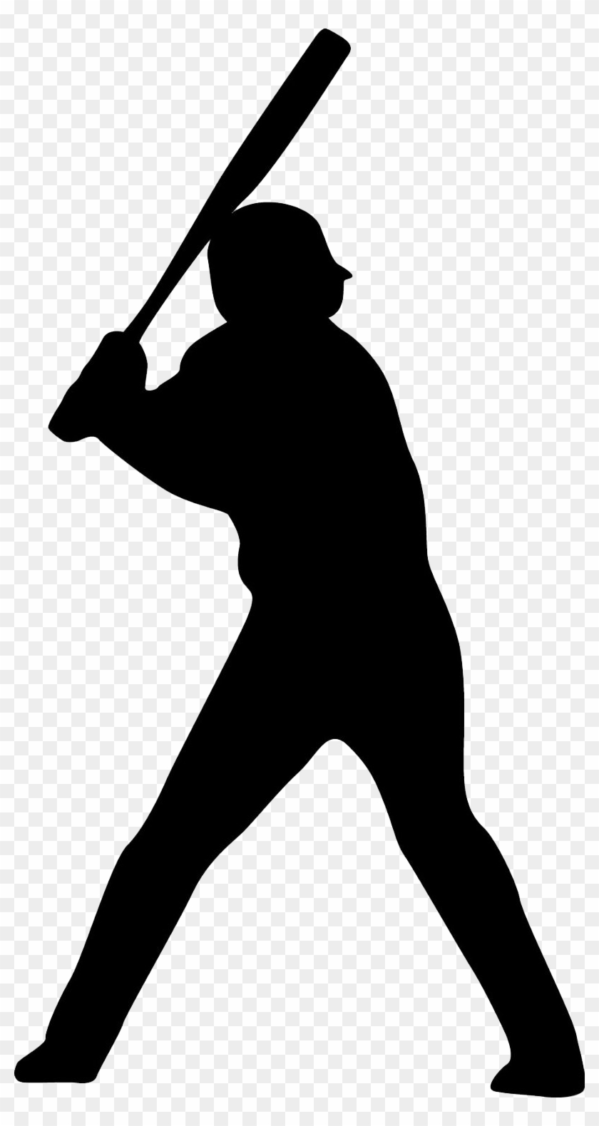 Baseball Player Icon - Baseball Player Silhouette Clipart #50030