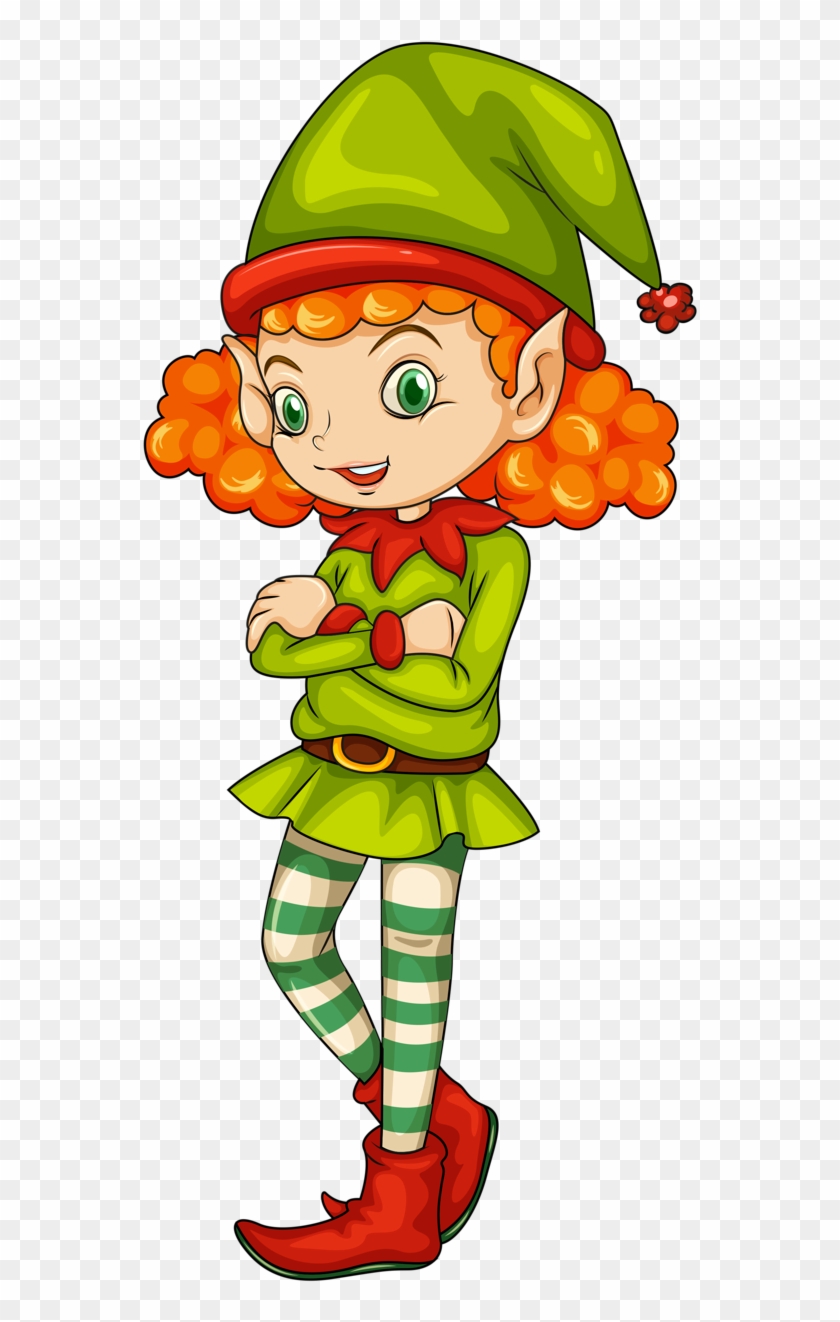 Illustration Of A Female Elf On A White Background - Elf Girl Clip Art - Png Download