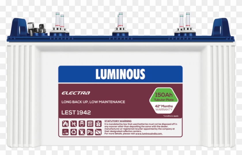 Luminous Battery Png - Luminous Inverter Battery 100ah Clipart #50678