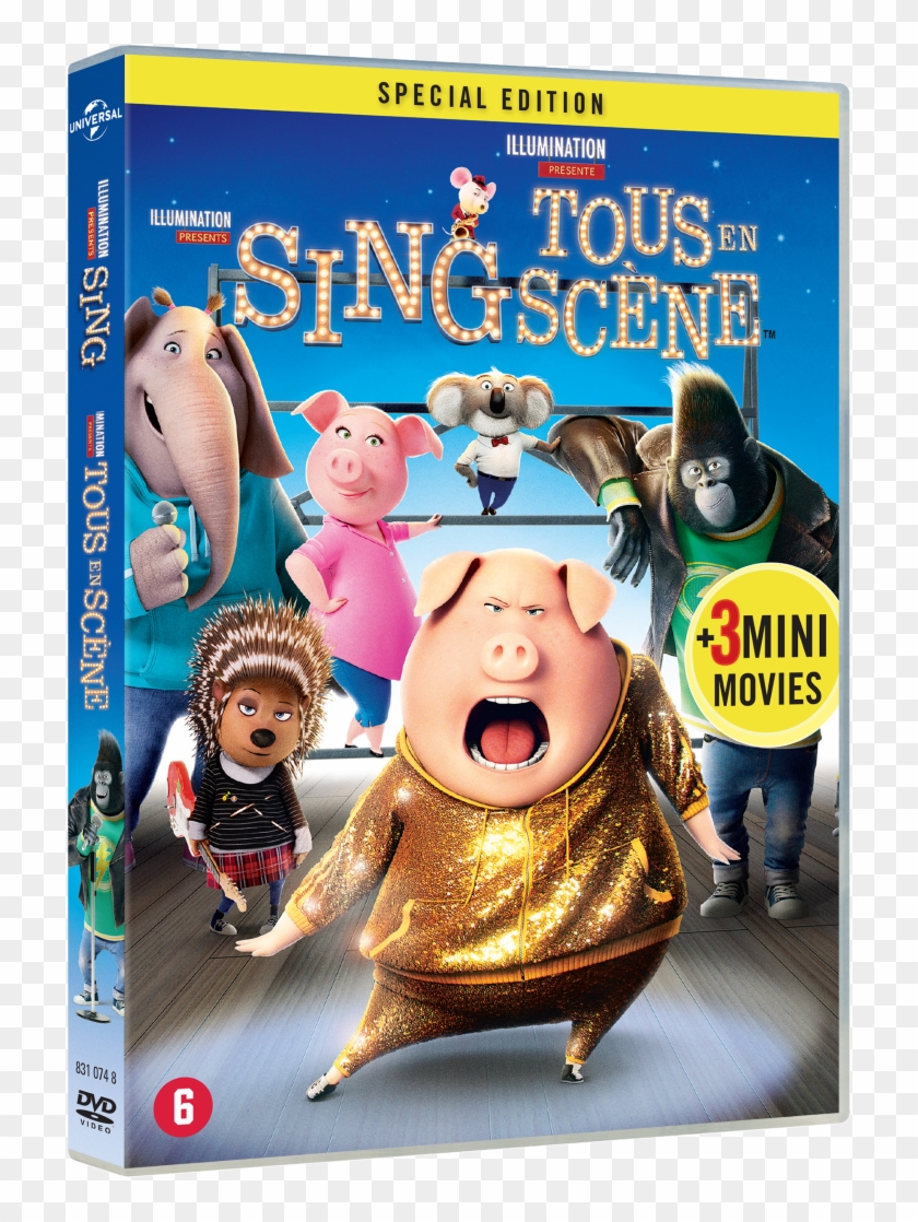 Sing Dvd 3d - Sing Dvd 2017 Clipart #50711