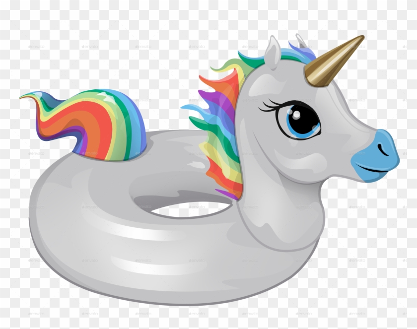 Rainbow Unicorn Float - Pool Float Transparent Background Clipart