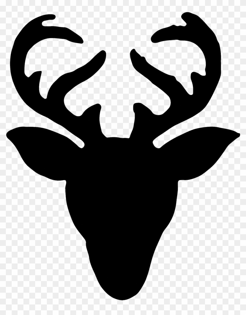 Reindeer Head Silhouette Renard, Deer Silhouette Printable, - Reindeer Head Silhouette Clipart - Png Download