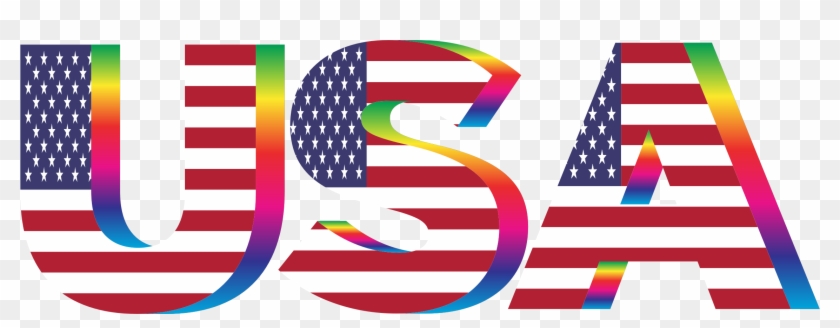 This Free Icons Png Design Of Usa Flag Typography Rainbow Clipart #50923